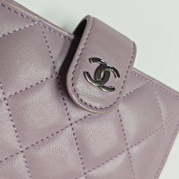Quilted Lambskin Wallet Purple