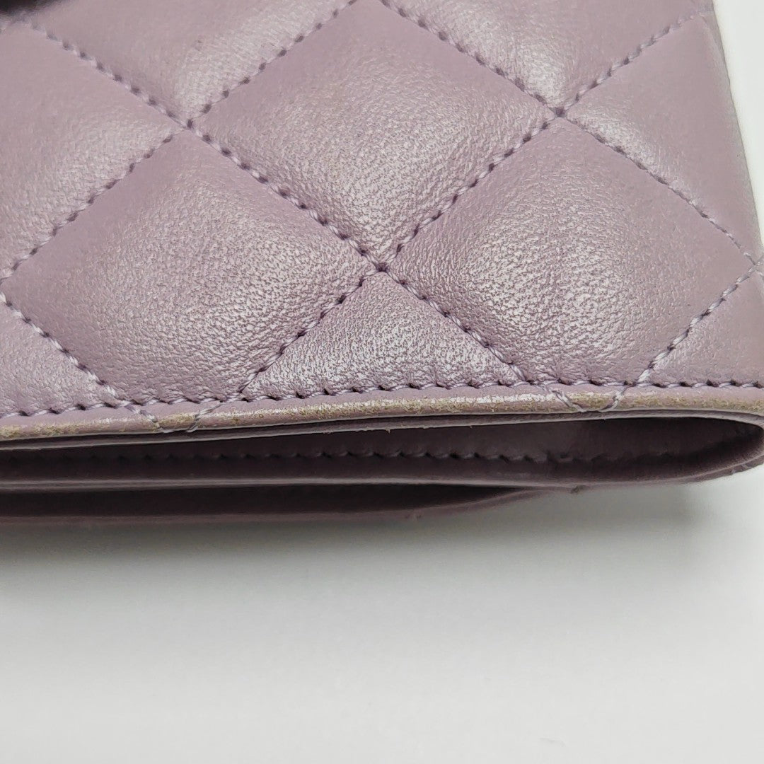 Quilted Lambskin Wallet Purple