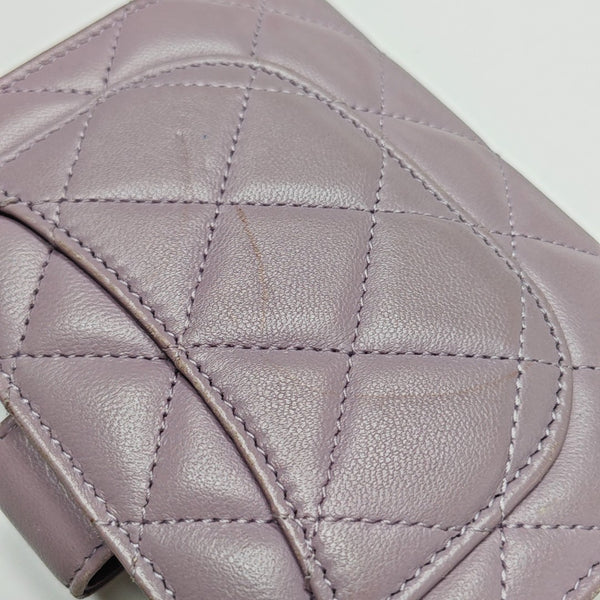 Quilted Lambskin Wallet Purple