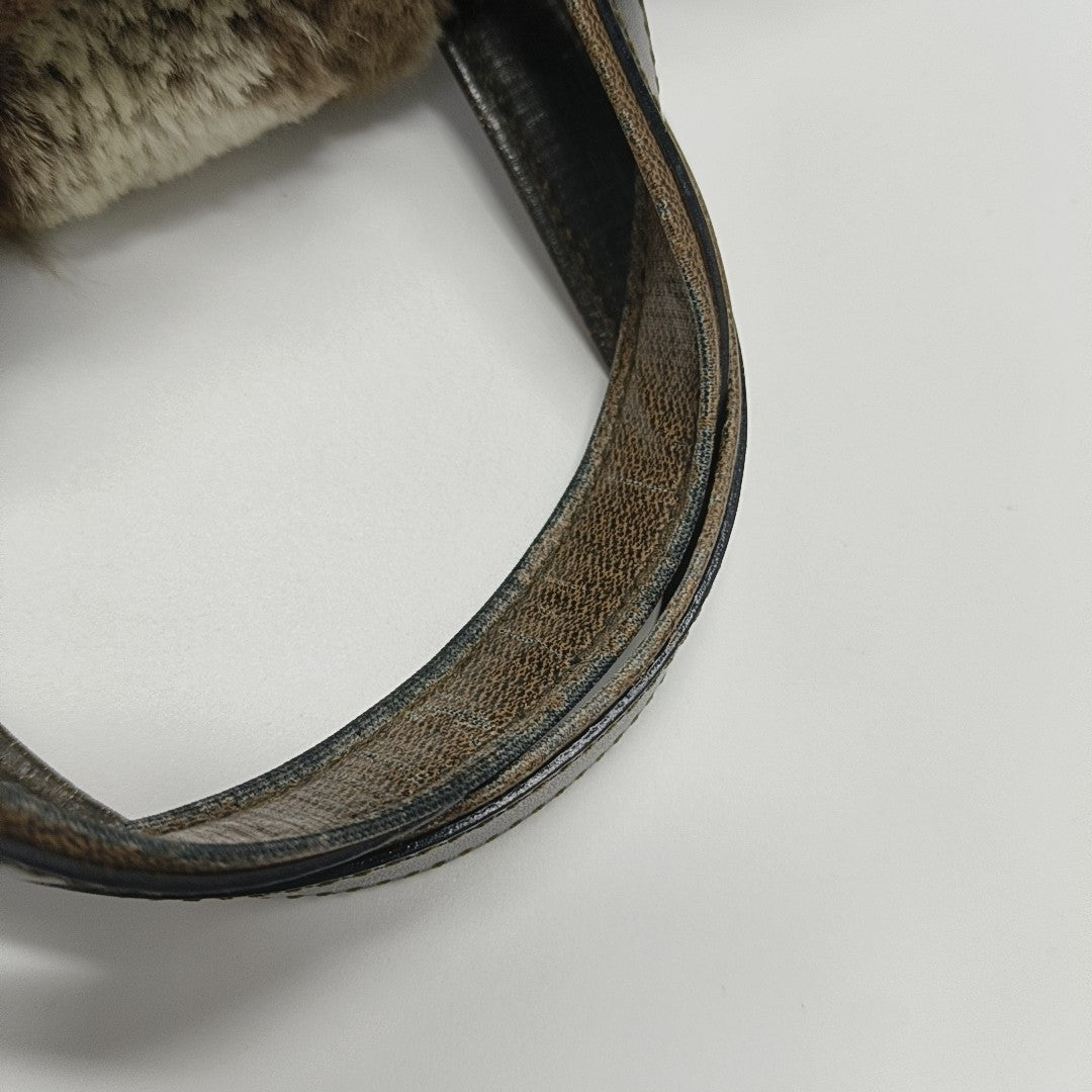 Bolso de mano de piel sintética marrón