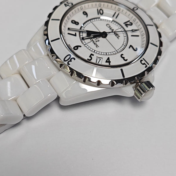 J12 38mm White Automatic Watch