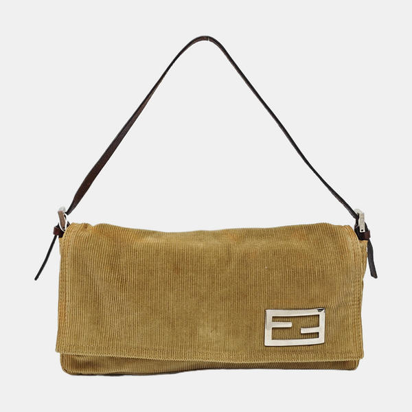 Bolso de mano de pana beige