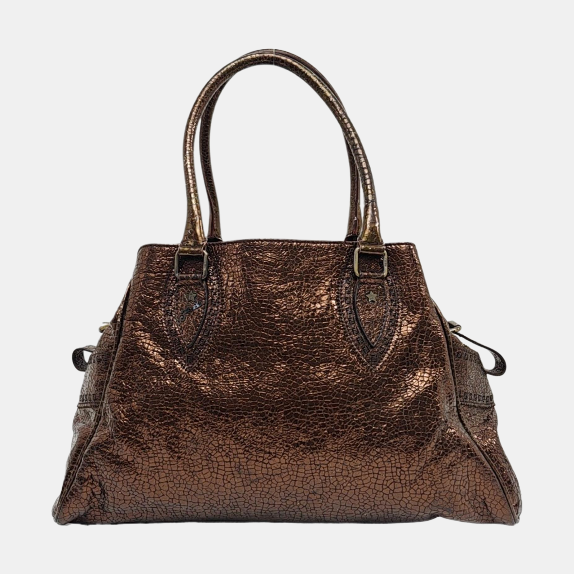 Bolso de mano de piel de ternera marrón