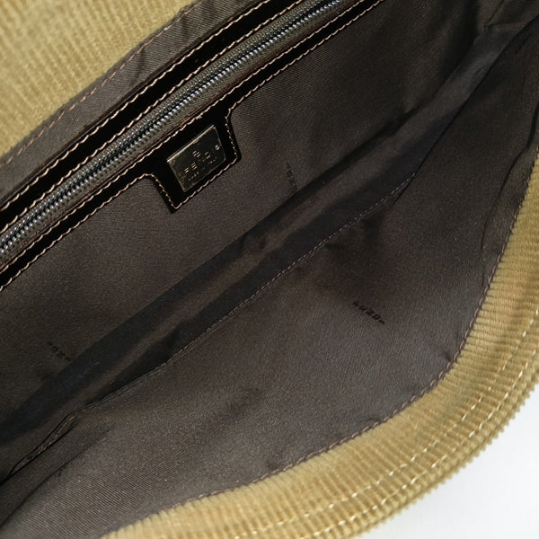 Bolso de mano de pana beige
