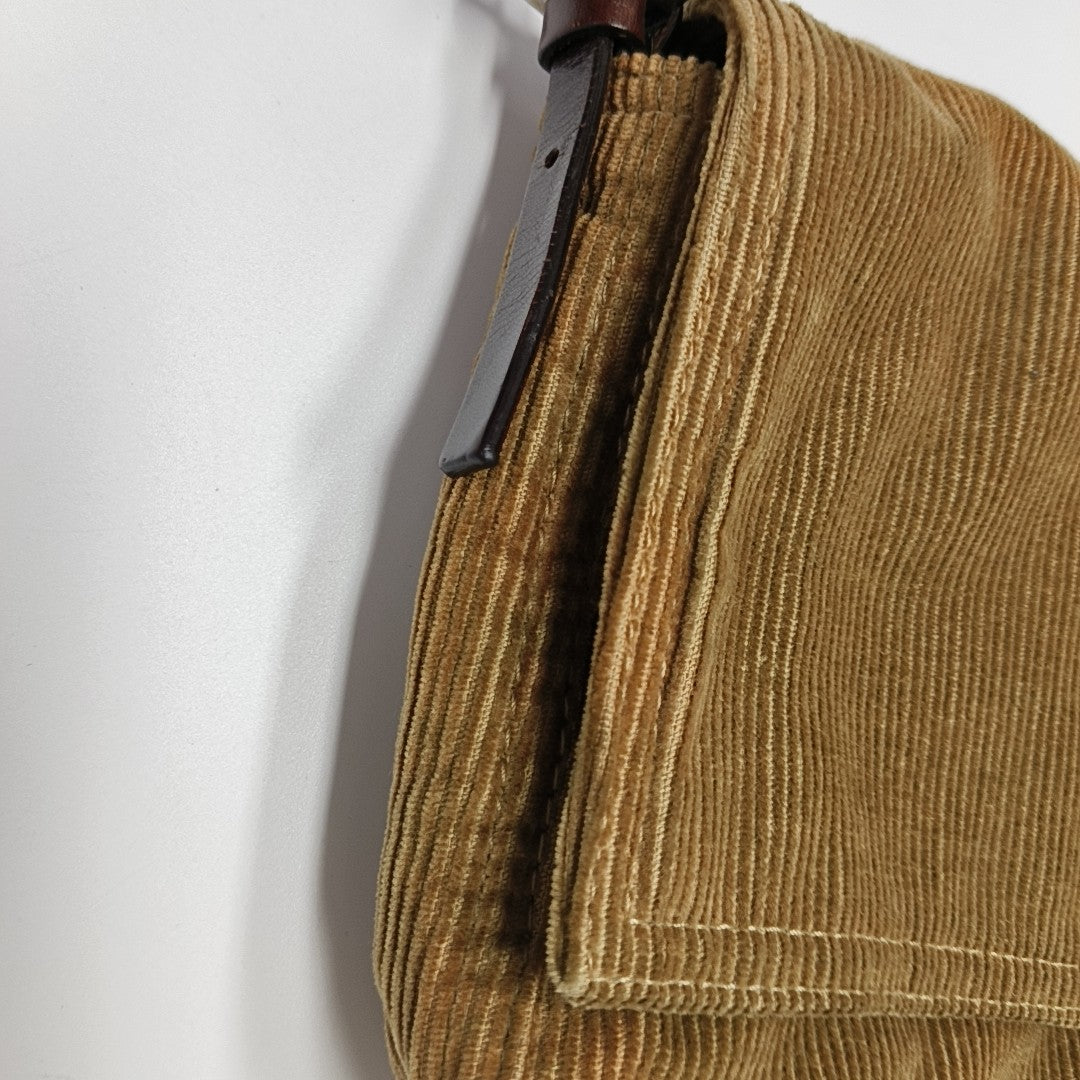 Bolso de mano de pana beige