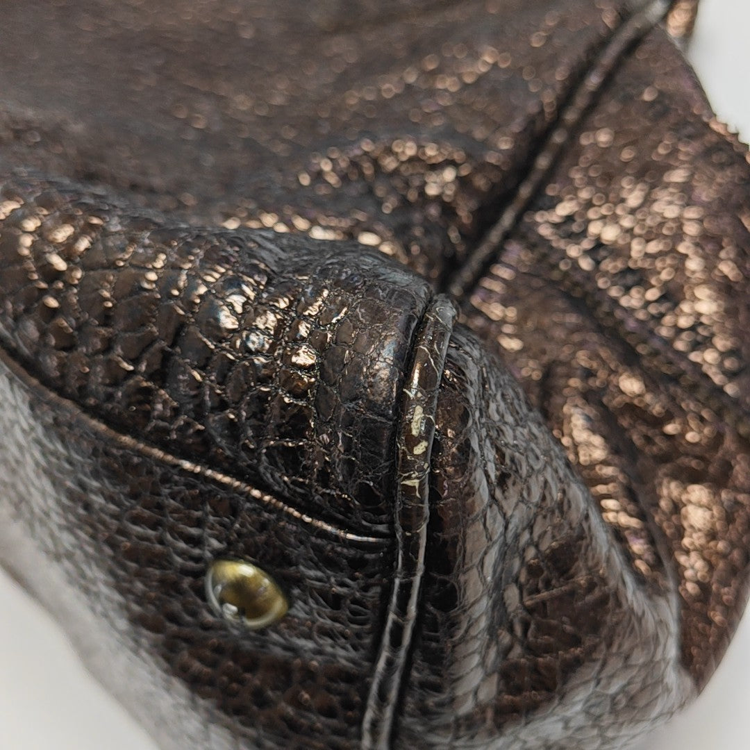 Bolso de mano de piel de ternera marrón