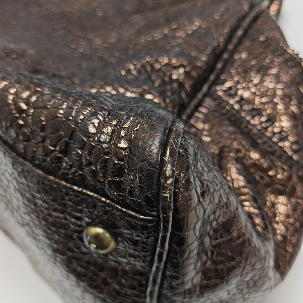 Bolso de mano de piel de ternera marrón