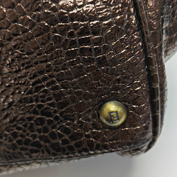 Bolso de mano de piel de ternera marrón