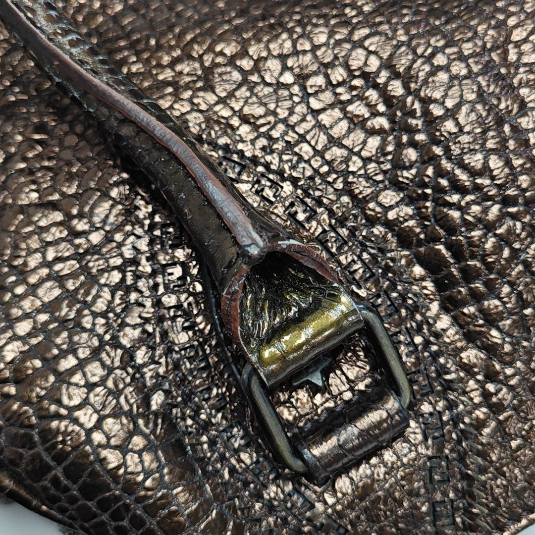 Bolso de mano de piel de ternera marrón