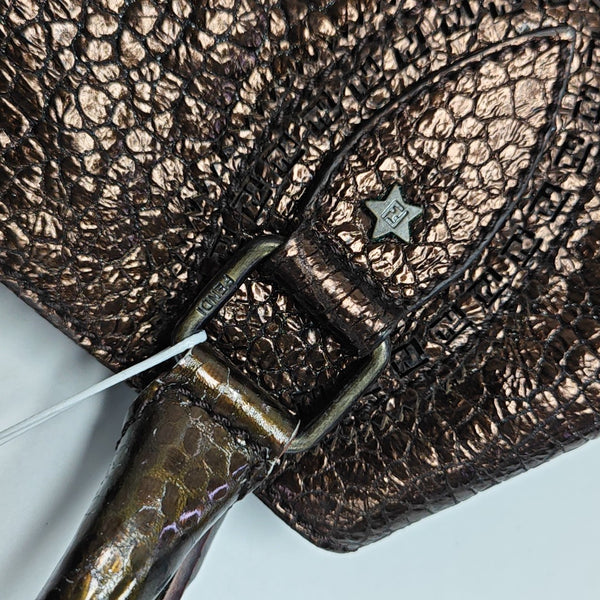 Bolso de mano de piel de ternera marrón