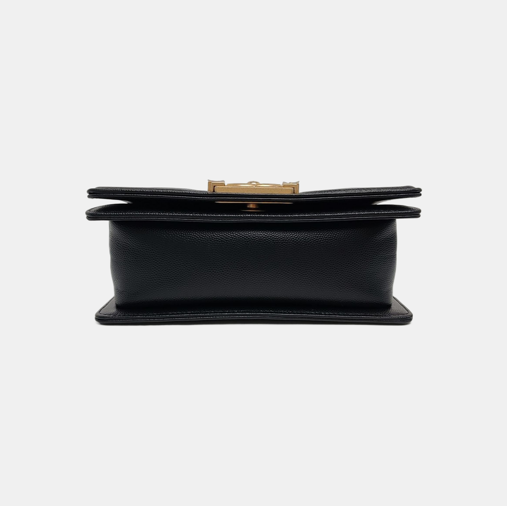 BOY CHANEL Small Quilted Grained Calfskin Black