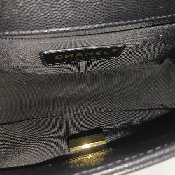 BOY CHANEL Small Quilted Grained Calfskin Black