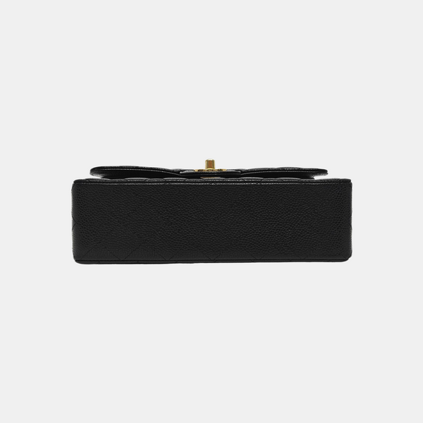 CLASSIC FLAP Small Quilted Grained Calfskin Black