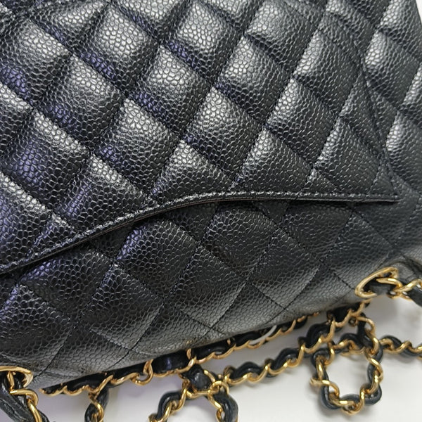CLASSIC FLAP Small Quilted Grained Calfskin Black