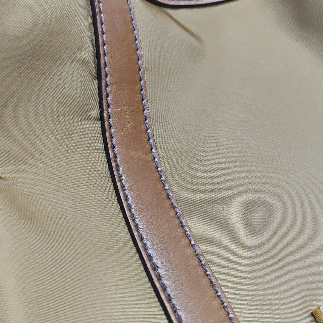 Fabric Top Handle Bag Brown