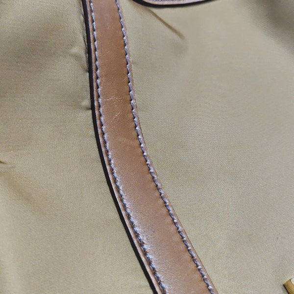 Fabric Top Handle Bag Brown