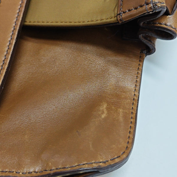 Fabric Top Handle Bag Brown