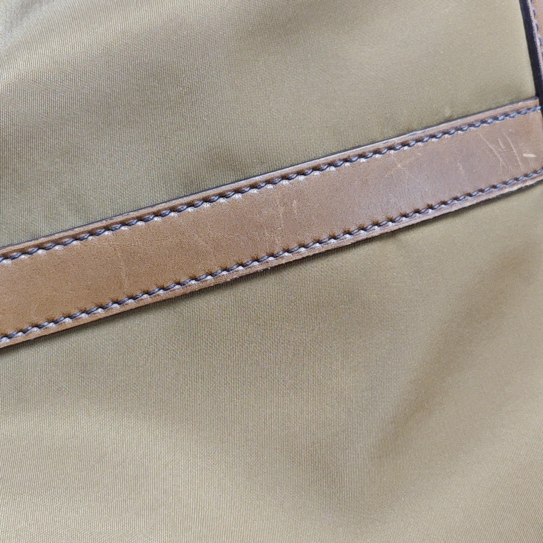 Fabric Top Handle Bag Brown