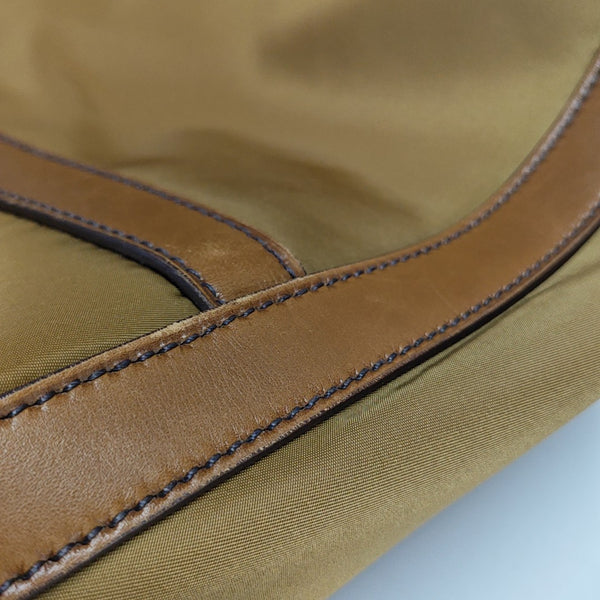 Fabric Top Handle Bag Brown
