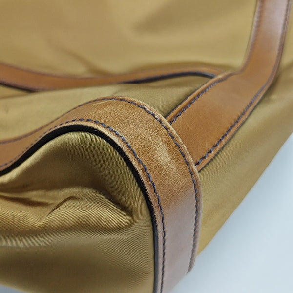 Fabric Top Handle Bag Brown