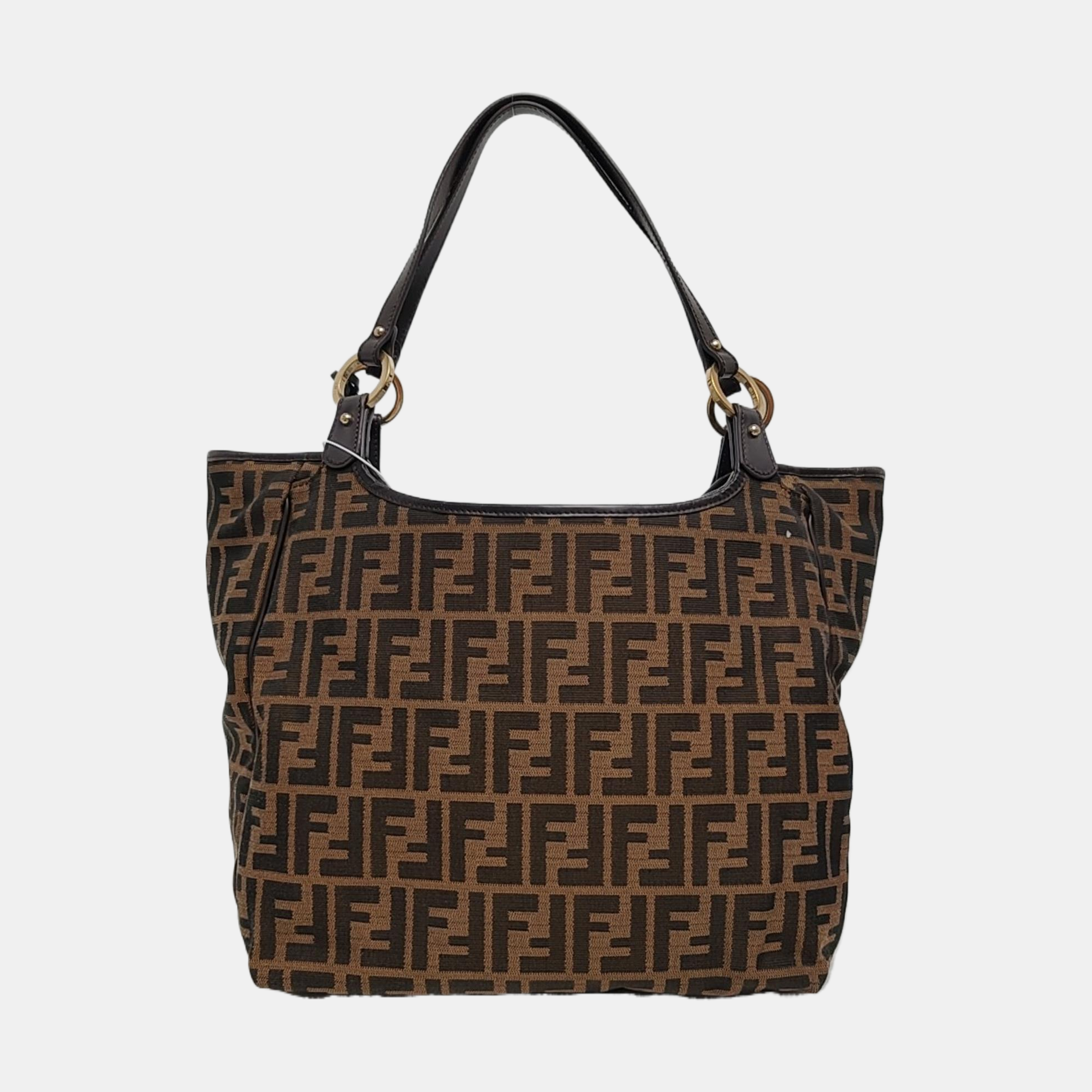 Monogram Fabric Top Handle Bag Brown