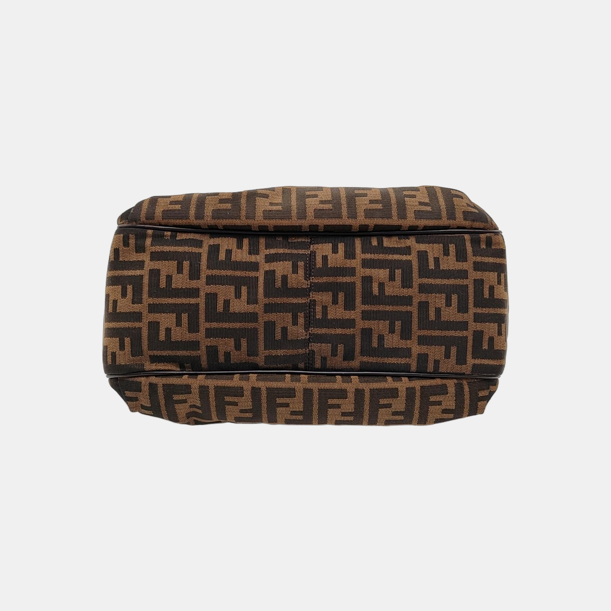 Monogram Fabric Top Handle Bag Brown