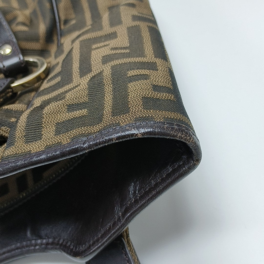 Monogram Fabric Top Handle Bag Brown