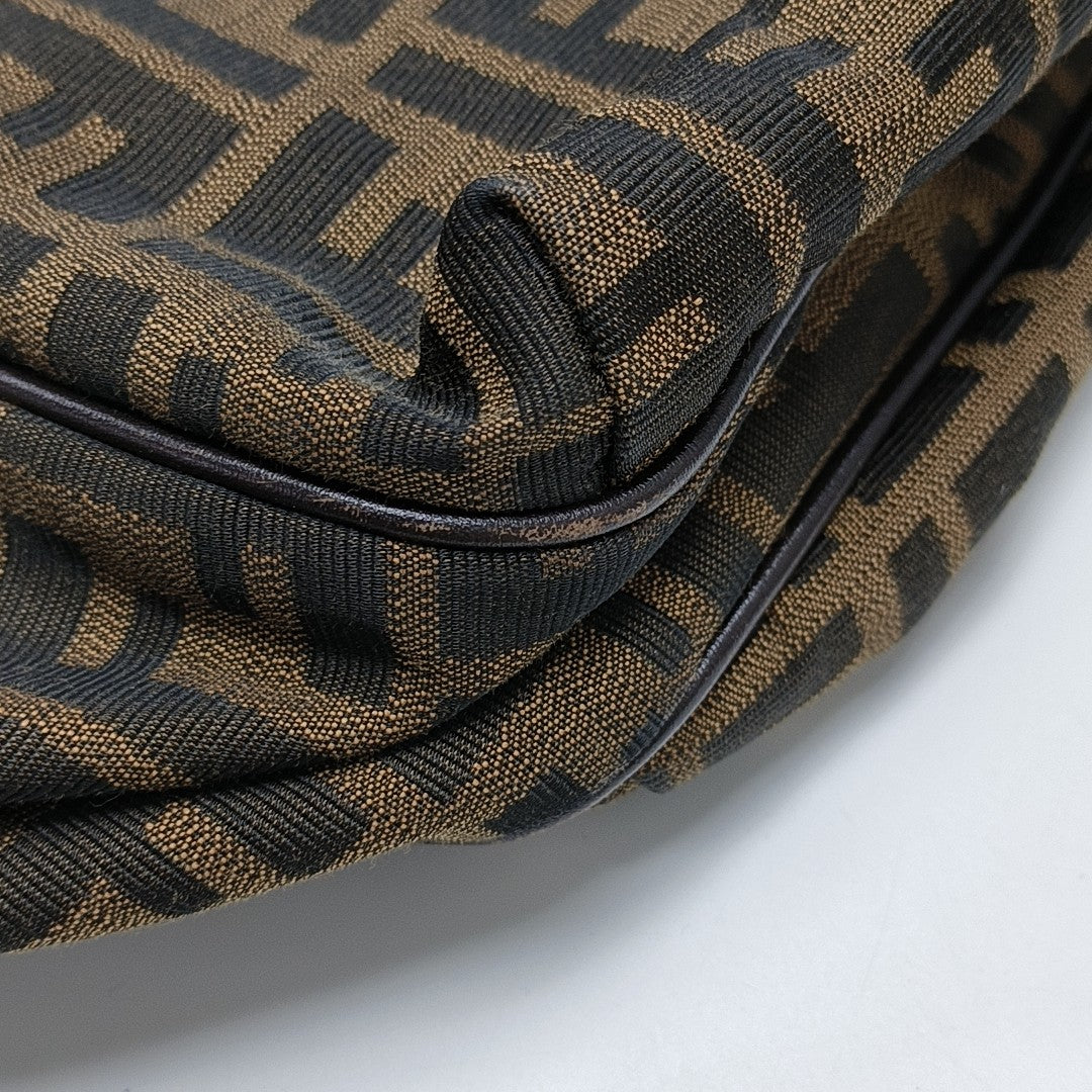 Monogram Fabric Top Handle Bag Brown