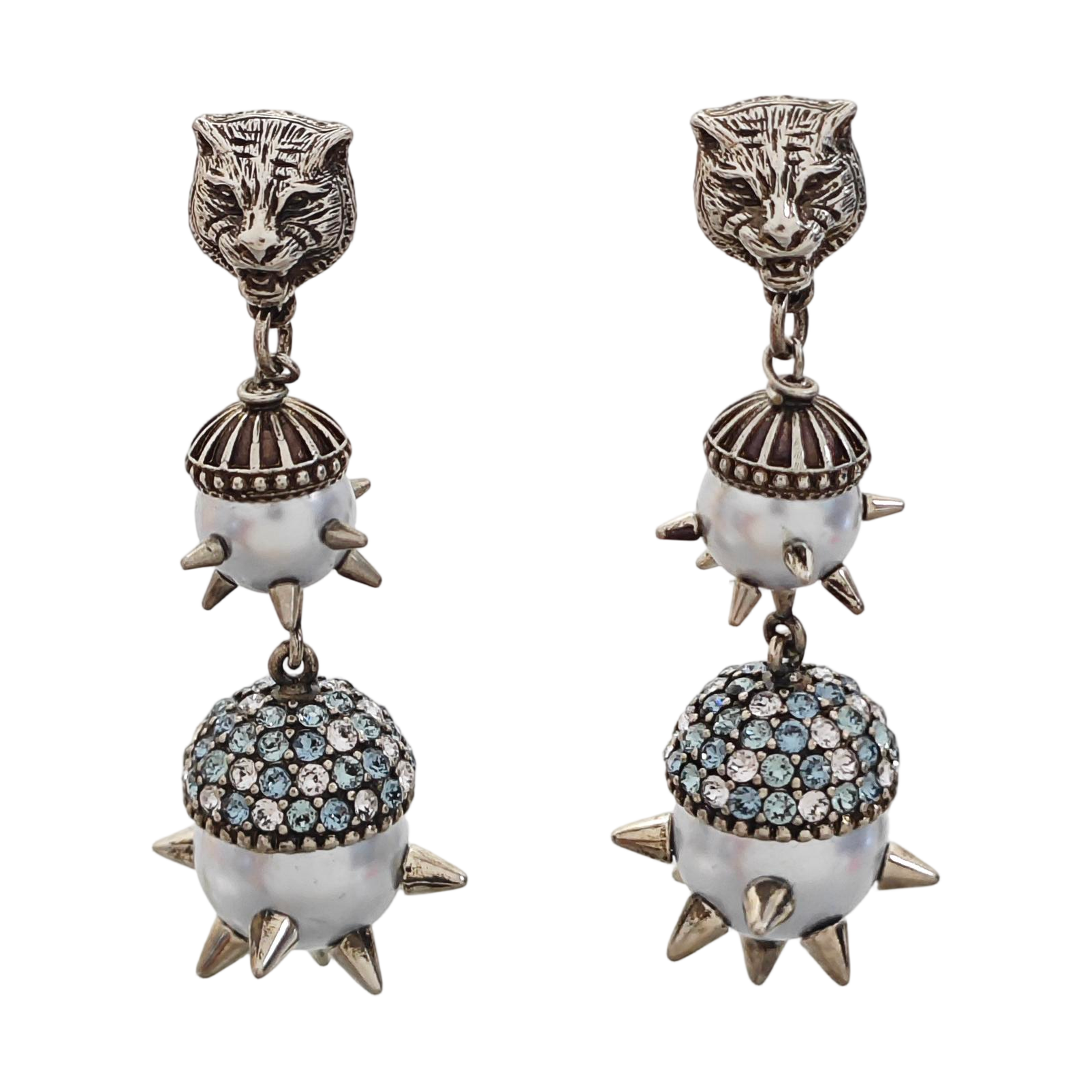 Authenticated pre-owned  Le Marche Des Merveilles Synthetic Crystal Silver-tone Metal Earring - Earrings at Looply