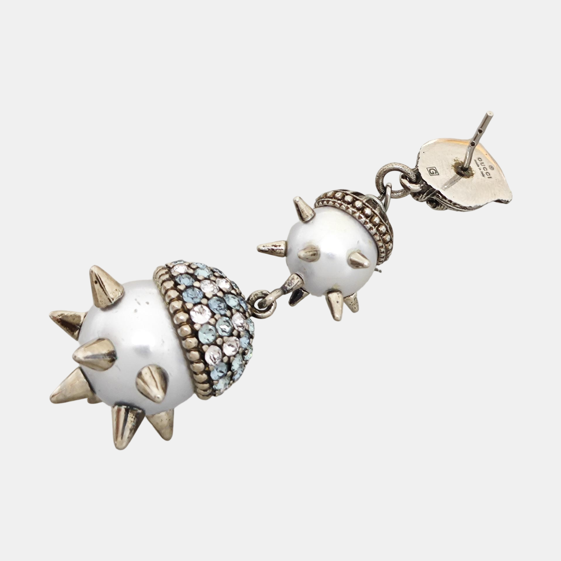 Authenticated pre-owned  Le Marche Des Merveilles Synthetic Crystal Silver-tone Metal Earring - Earrings at Looply