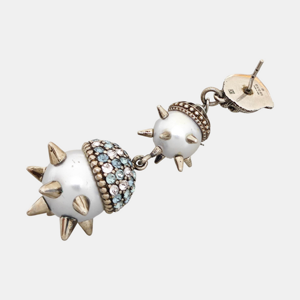 Authenticated pre-owned  Le Marche Des Merveilles Synthetic Crystal Silver-tone Metal Earring - Earrings at Looply
