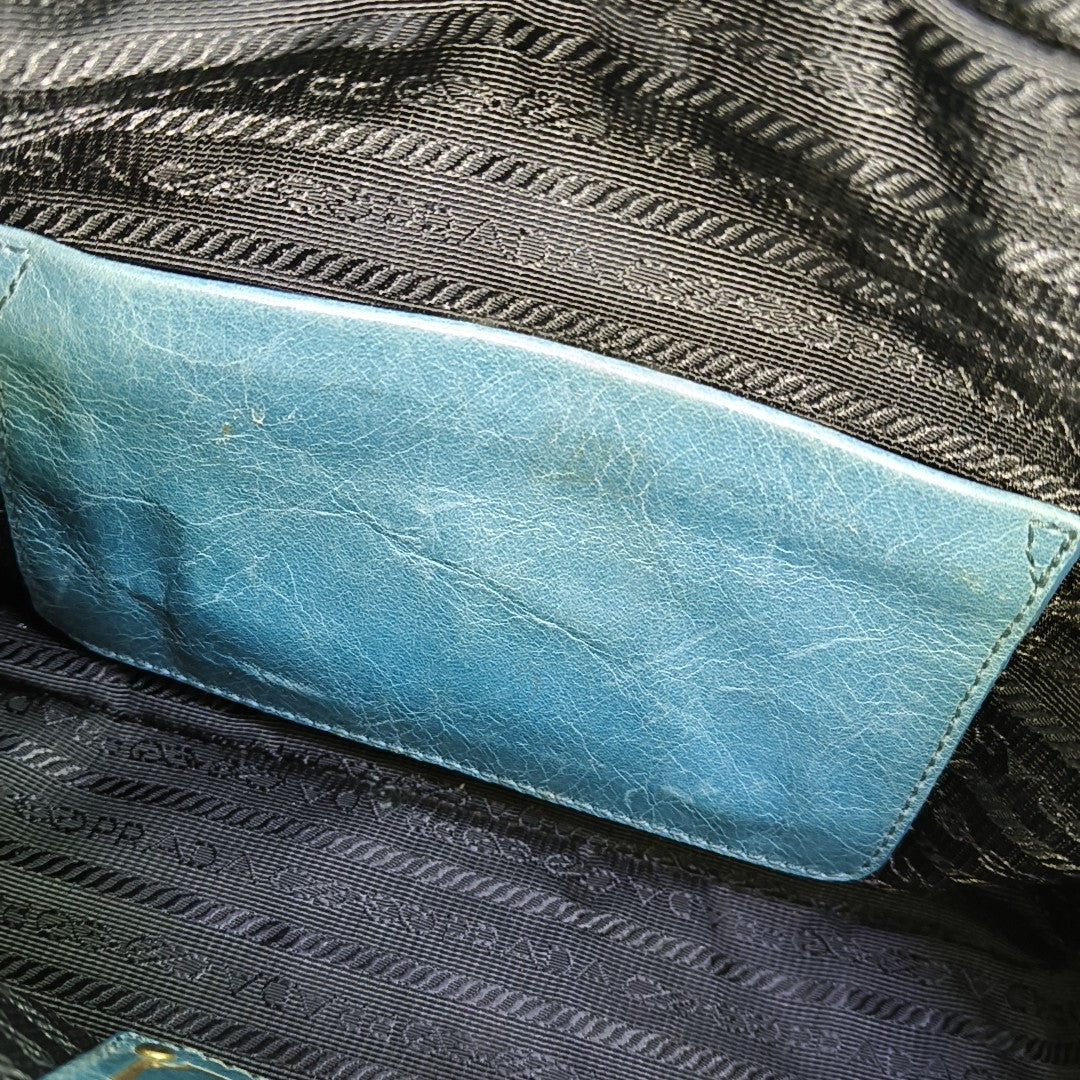 Calfskin Shoulder Bag Blue