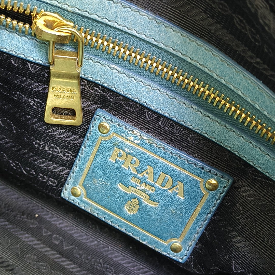 Calfskin Shoulder Bag Blue