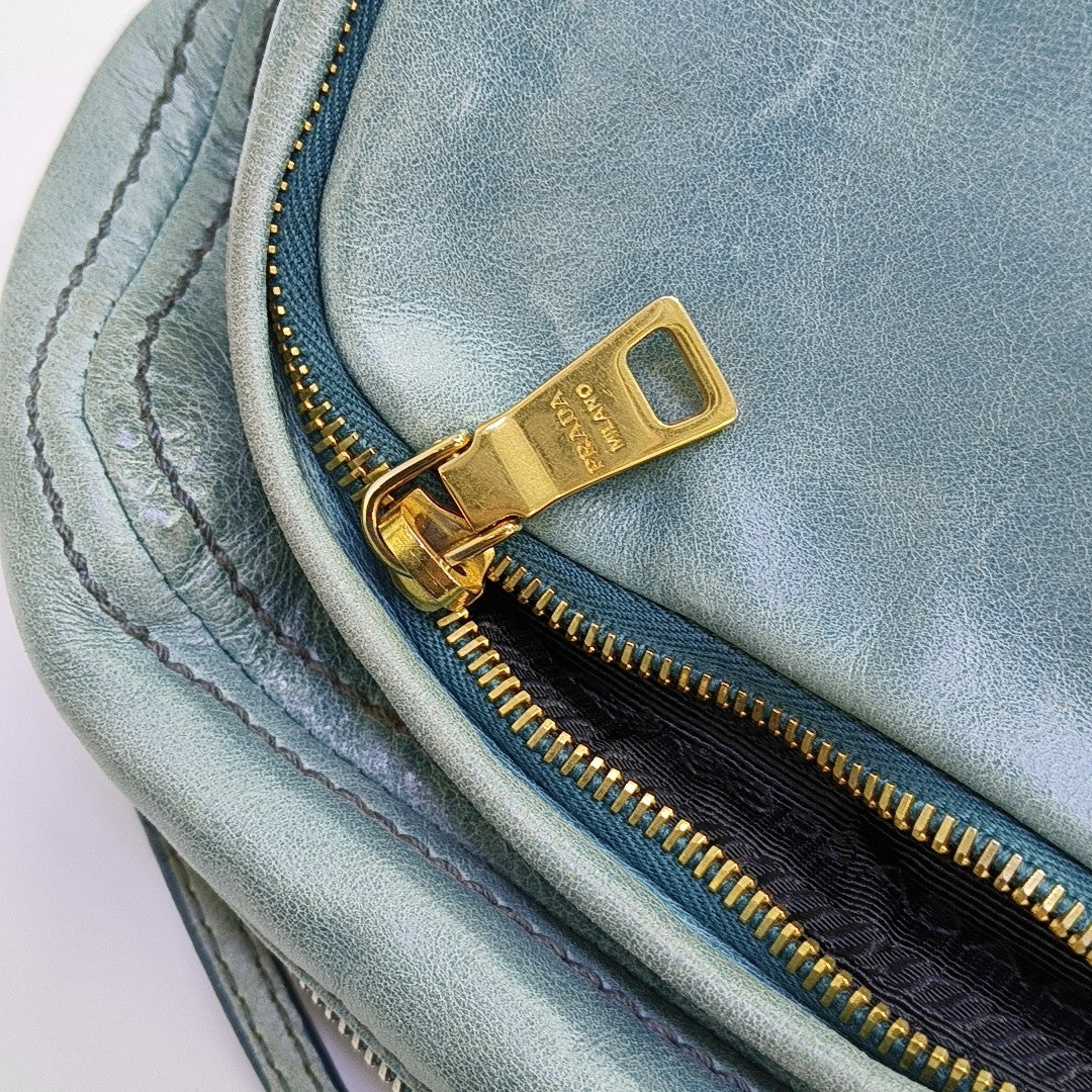 Calfskin Shoulder Bag Blue
