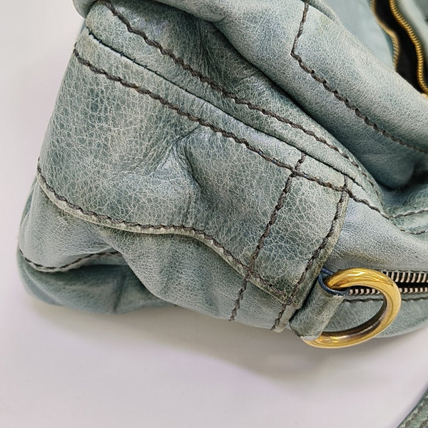 Calfskin Shoulder Bag Blue