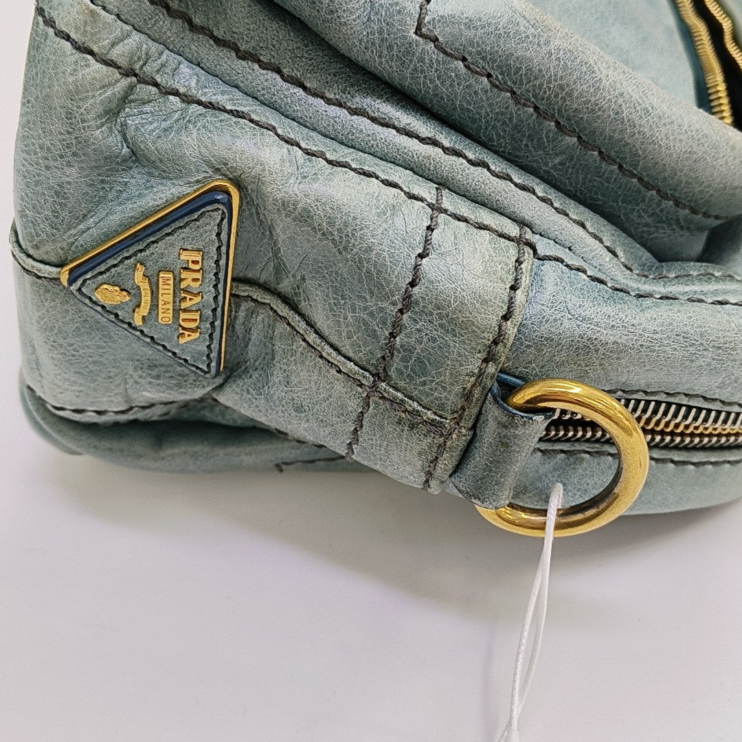 Calfskin Shoulder Bag Blue