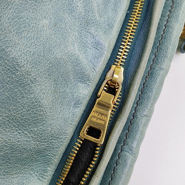 Calfskin Shoulder Bag Blue