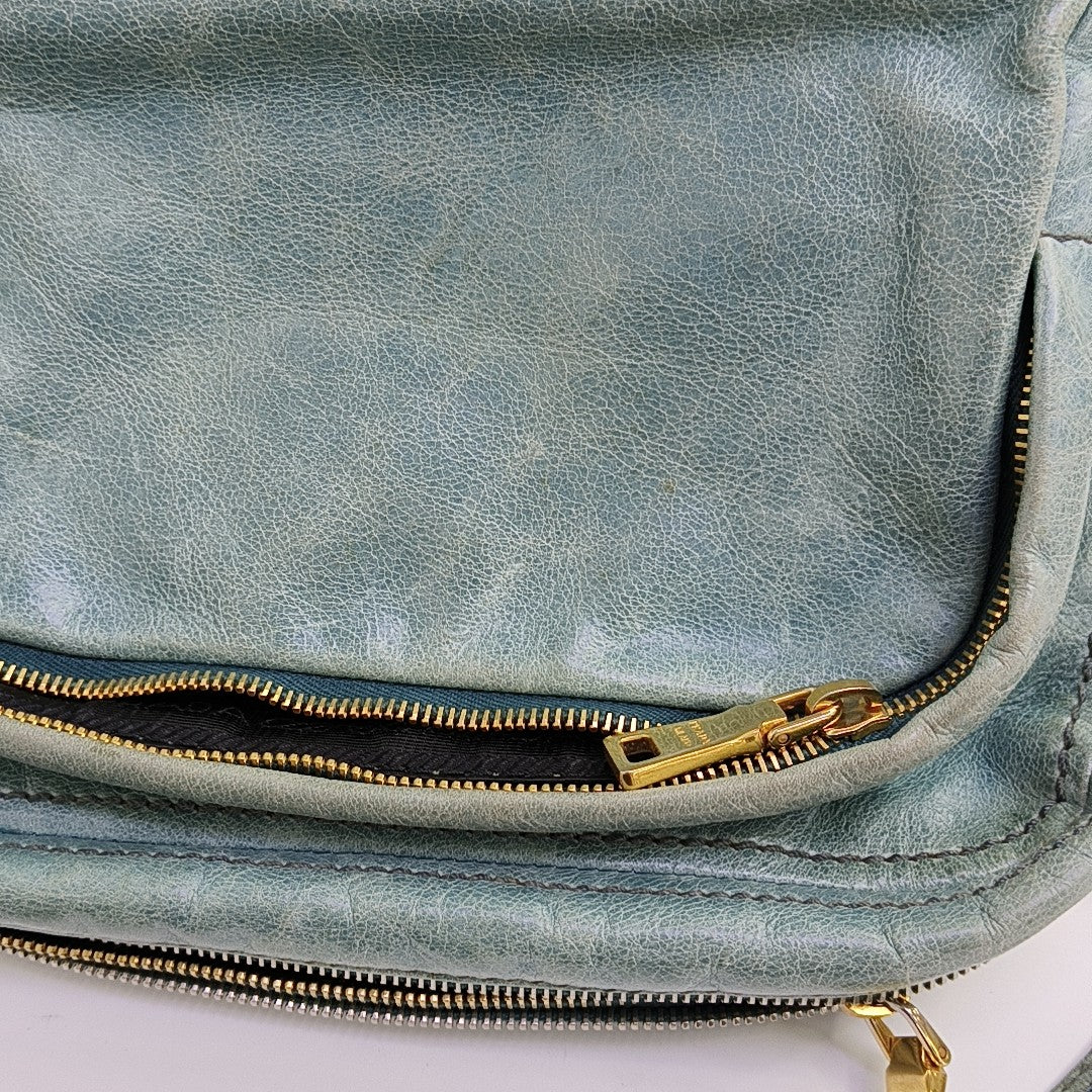 Calfskin Shoulder Bag Blue