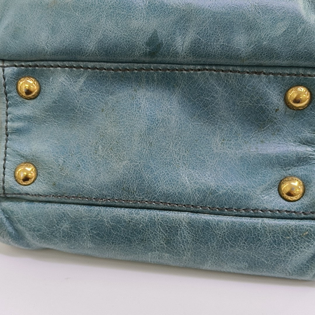 Calfskin Shoulder Bag Blue