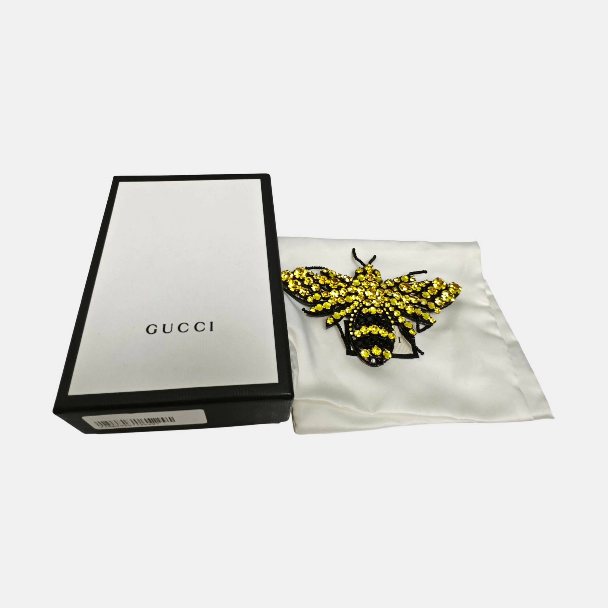 Authenticated pre-owned  Crystal Pearl Resin Yellow Brooch - Brooch at Looply