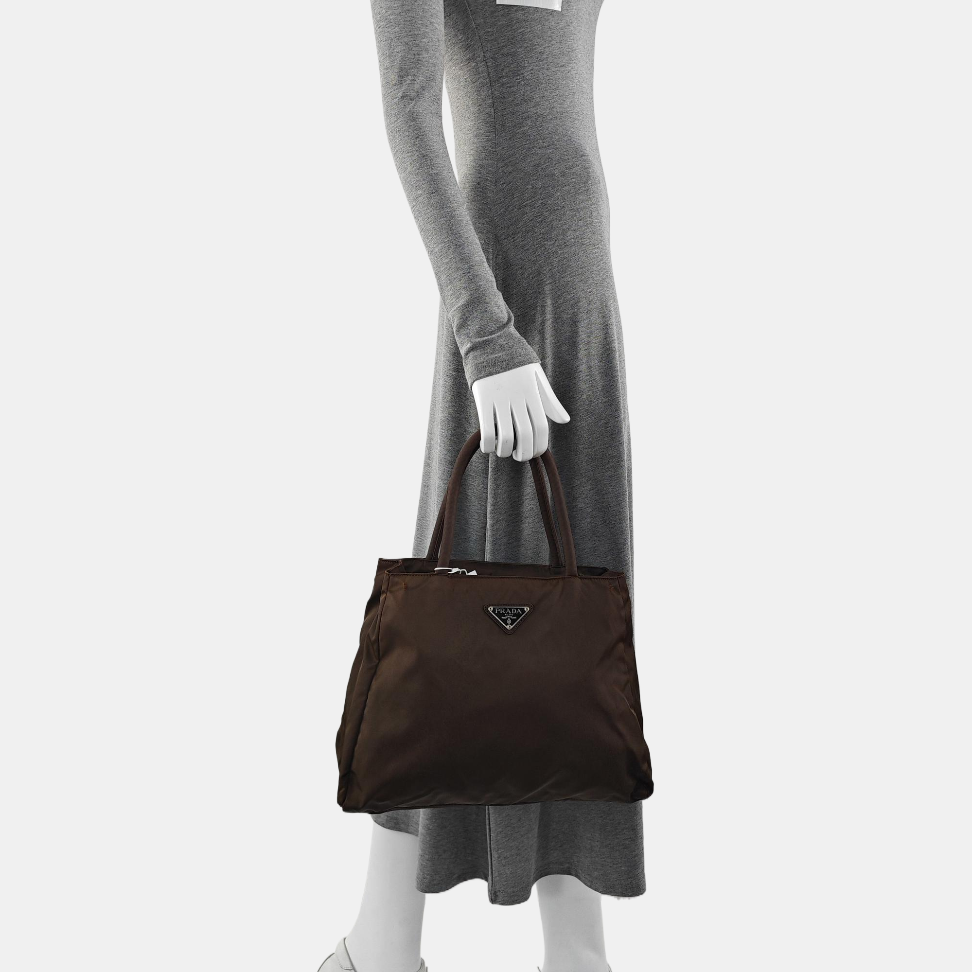 Nylon Tote Bag Brown