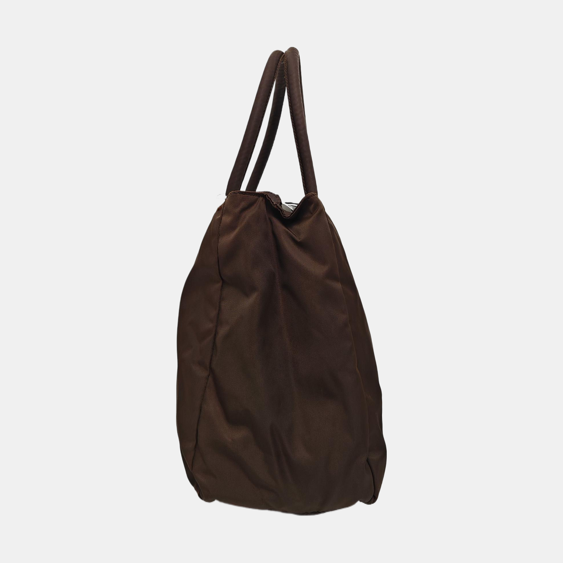 Nylon Tote Bag Brown