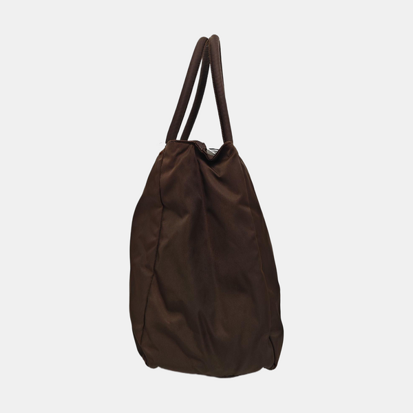 Nylon Tote Bag Brown