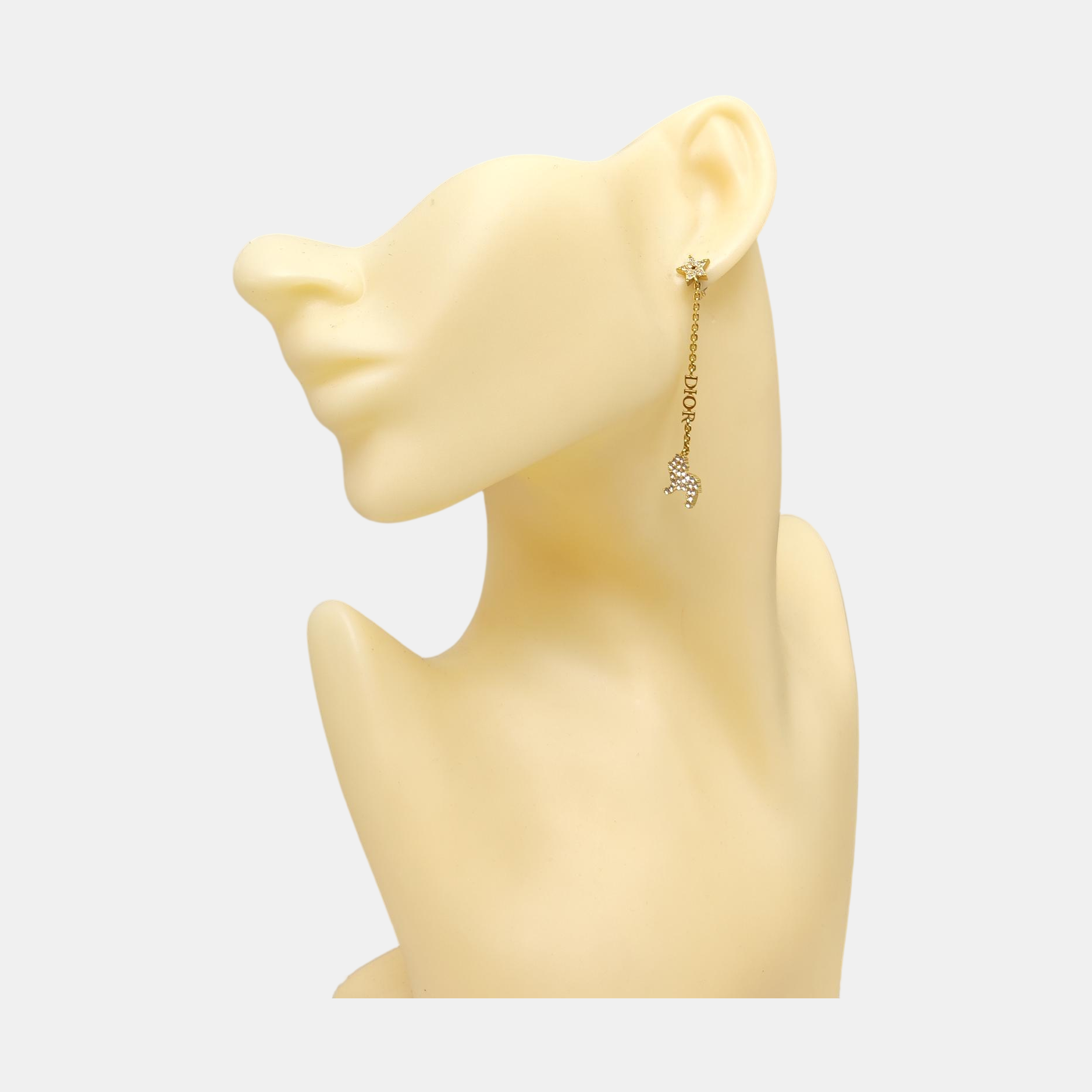 Authenticated pre-owned  Diorable Rose Gold-tone Metal Synthetic Crystal Earring - Earrings at Looply