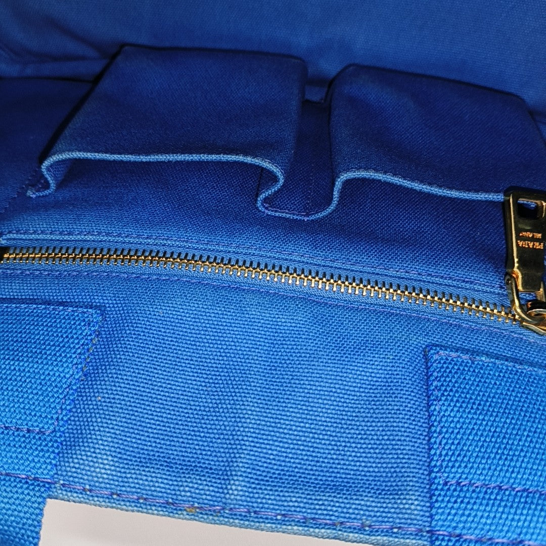 Denim Quilted Canvas Blue