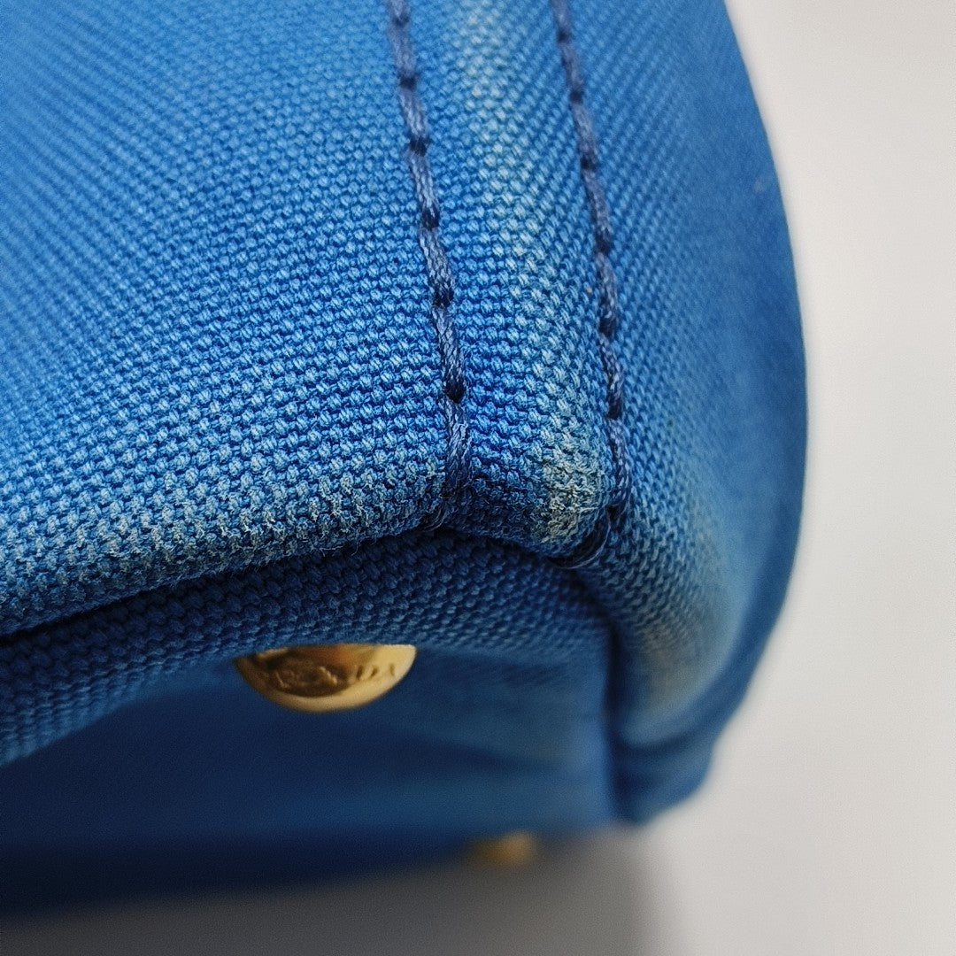 Denim Quilted Canvas Blue