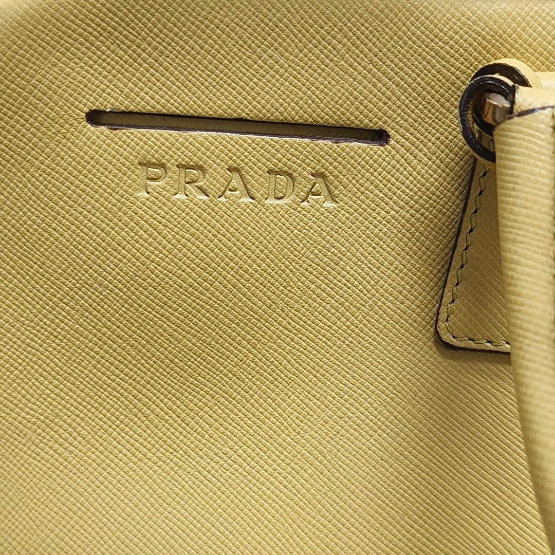 Calfskin Top Handle Bag Yellow