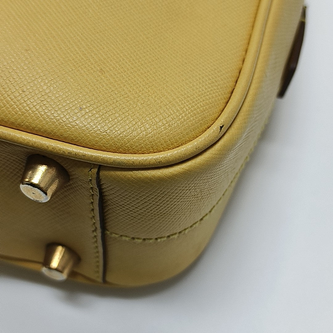 Calfskin Top Handle Bag Yellow