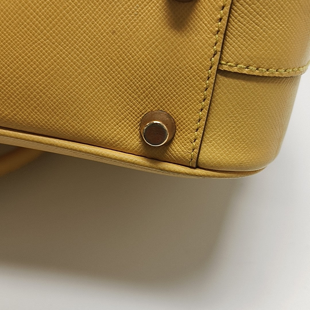 Calfskin Top Handle Bag Yellow