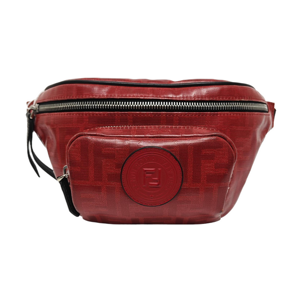 Coated Canvas Belt Bag Red